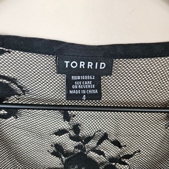 Torrid Sheer Babydoll Top. Black 4X - Picture 8 of 11